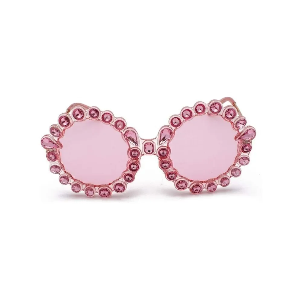 Crystal Women Big Rhinestone Sunglasses Oversized Round